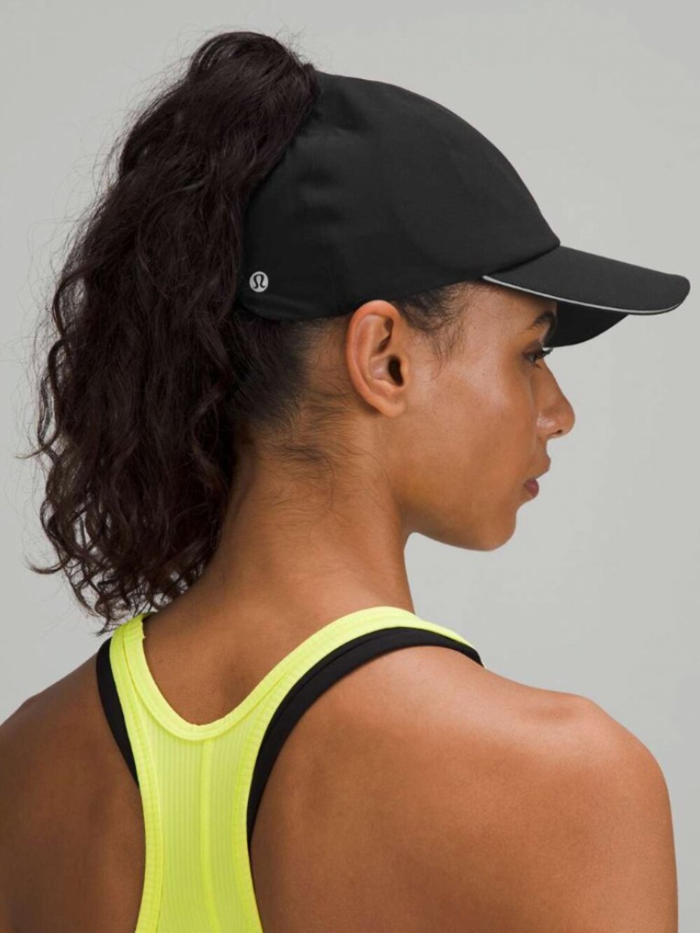 Lululemon Fast & Free Ponytail Running Hat Women's Black One Size Gym Workout